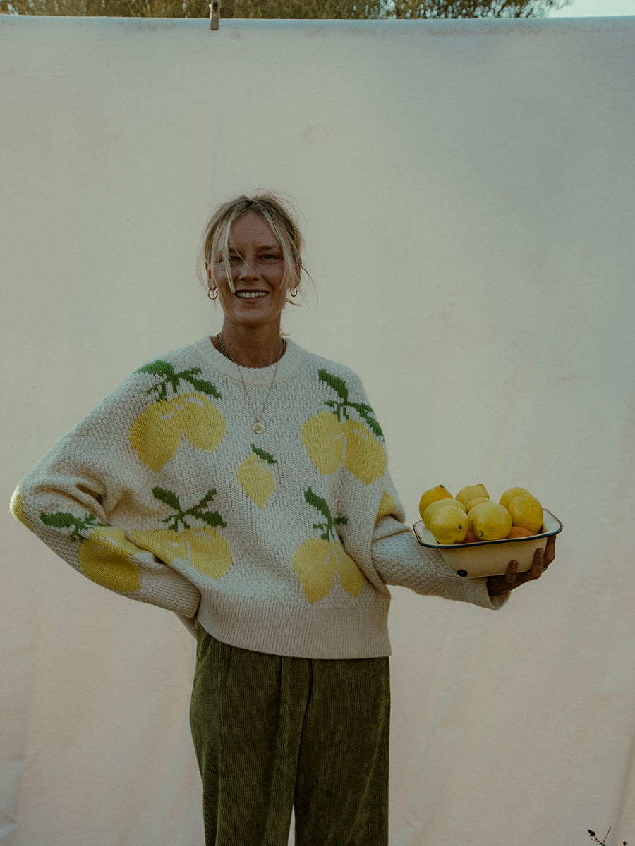 LEMONADE FAIR CASHMERE SWEATER